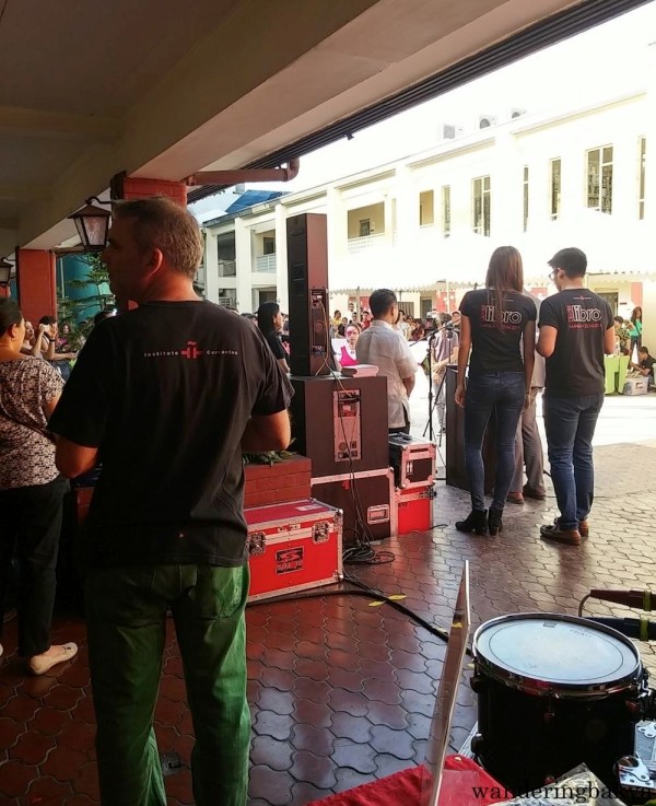 The view of the stage from our designated shirt table. This was taken before we started selling shirts. 