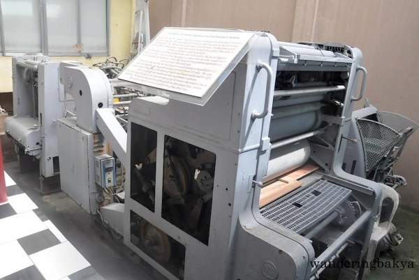 Behind James Dean’s life-size statue is this printing press. This machine was confiscated by then Counsel Atty. Soriano from a printer illegally copying the publications of Rex Book Store. 